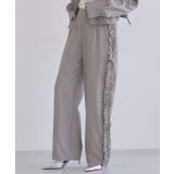 杢グレージュ | [ECLAM]サイドフリルデザインパンツ パンツ サイドフリル | Pierrot