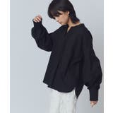 ブラック | [RASW]キーネックボリュームスリーブブラウス ブラウス ボリュームスリーブ | Pierrot