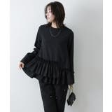 ブラック | ヘムフリルアシメブラウス ブラウス アシメトリー | Pierrot