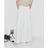 ホワイト | [ECLAM]タックデザインワイドパンツ ワイドパンツ タックデザイン | Pierrot