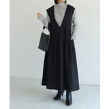 ブラック | ふくれジャカードティアードジャンパースカート ジャンパースカート | Pierrot