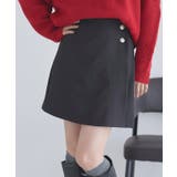 ブラック | [ECLAM] 【パンツ付き】ゴールドボタンラップスコート スコート | Pierrot