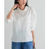 オフホワイト | ビジュー襟ボリュームスリーブブラウス ブラウス ビジュー | Pierrot