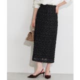 ブラック | フラワージャカードＩラインスカート スカート Iライン | Pierrot