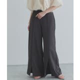 チャコール | [ECLAM] フロントスリットワイドパンツ パンツ | Pierrot