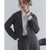 チャコール | ゴールドボタンクロップドジャケット ジャケット ゴールドボタン | Pierrot