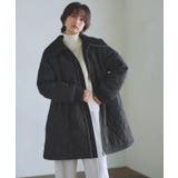 ブラック | デザインキルトドロストコート キルティング ドロスト | Pierrot