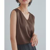 ブラウン | [RASW]2wayサテンタンクトップ 光沢 滑らか | Pierrot