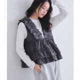 チャコール | [ECLAM]フリルギャザーベスト フリル 肩 | Pierrot