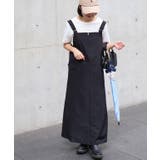 ブラック | 軽撥水フロントジップジャンパースカート 雨 お出掛け | Pierrot