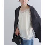 サテンレースキャミソール 光沢 胸元 | Pierrot | 詳細画像14 