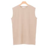 ピンクベージュ | ノースリーブカットソーノースリ フレンチスリーブ サイドスリット | Pierrot