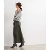 前スリットチノフレアスカート スカート フレアスカート チノスカート ミモレス | Pierrot | 詳細画像6 