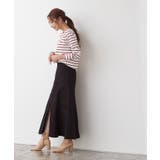 前スリットチノフレアスカート スカート フレアスカート チノスカート ミモレス | Pierrot | 詳細画像10 