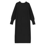 ブラック | パフスリーブロングニットワンピース ワンピース ニットワンピース | Pierrot