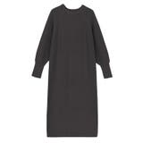 チャコールブラウン | パフスリーブロングニットワンピース ワンピース ニットワンピース | Pierrot