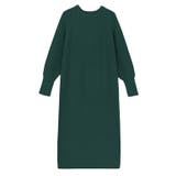 ディープグリーン | パフスリーブロングニットワンピース ワンピース ニットワンピース | Pierrot