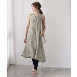 ストライプAラインワンピースストライプ カラーストライプ Aライン Vネック | Pierrot | 詳細画像7