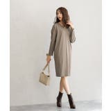 ポンチ素材長袖Vネックワンピース ワンピース ドロップショルダー Vネック | Pierrot | 詳細画像14