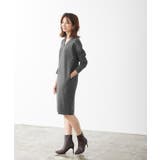 ポンチ素材長袖Vネックワンピース ワンピース ドロップショルダー Vネック | Pierrot | 詳細画像5