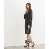 ポンチ素材長袖Vネックワンピース ワンピース ドロップショルダー Vネック | Pierrot | 詳細画像9