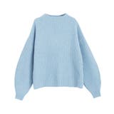 ライトブルー | 【来栖りんさん着用】ふんわりウォッシャブルボリューム袖ボトルネックニット ニット… | Pierrot