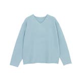 ライトブルー | ネックが選べるウールライクニット ニット ネックが選べる | Pierrot