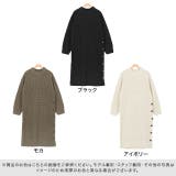 ボタンデザインワッフル編みニットワンピース ワンピース ワッフルワンピース | Pierrot | 詳細画像2