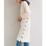 ボタンデザインワッフル編みニットワンピース ワンピース ワッフルワンピース | Pierrot | 詳細画像6