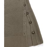 ボタンデザインワッフル編みニットワンピース ワンピース ワッフルワンピース | Pierrot | 詳細画像10