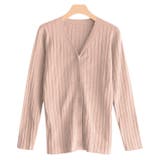 ピンクベージュ | シルクタッチウォッシャブルリブカーディガン カーディガン ニット | Pierrot