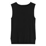 ブラック | ウォッシャブルノースリーブリブニット ニット ノースリーブ ウォッシャブル | Pierrot