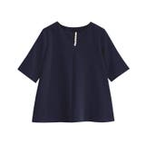 ネイビー | パールキーネックブラウス ブラウス シャツ | Pierrot