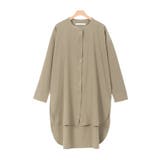 ベージュ | ノーカラーチュニックブラウスノーカラー ブラウス スリット チュニック | Pierrot