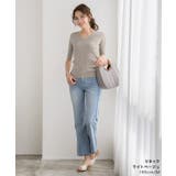 選べるネック綿混半袖リブニット リブニット セーター ニット Vネック ボート | Pierrot | 詳細画像17