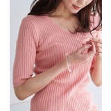 選べるネック綿混半袖リブニット リブニット セーター ニット Vネック ボート | Pierrot | 詳細画像14