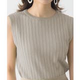 選べるノースリーブリブニットニット トップス リブ ノースリ Vネック クルー | Pierrot | 詳細画像6 