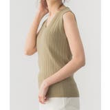 選べるノースリーブリブニットニット トップス リブ ノースリ Vネック クルー | Pierrot | 詳細画像9 