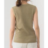 選べるノースリーブリブニットニット トップス リブ ノースリ Vネック クルー | Pierrot | 詳細画像10 