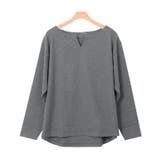 杢チャコール | 綿100%キーネックカットソー キーネック キーネックTシャツ カットソー | Pierrot