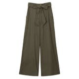 オリーブカーキ | 【CanCam8月号掲載アイテム】ウエストリボン付き 麻混ワイドパンツウエストリ… | Pierrot