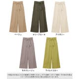【CanCam8月号掲載アイテム】ウエストリボン付き 麻混ワイドパンツウエストリ… | Pierrot | 詳細画像2