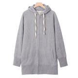 杢グレー | ロング丈ver.登場!スウェット素材 Wジップロング丈パーカー | Pierrot