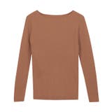 テラコッタオレンジ | 選べる綿混 リブニット ニット | Pierrot