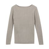 グレージュ | 選べる綿混 リブニット ニット | Pierrot