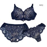 ネイビー | 総レースヌーディブラ&ショーツセット下着 ブラジャー ブラショーツ | PINK PINK PINK