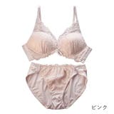ピンク | リリーレース脇高ノンワイヤーブラ&ショーツセット rz | PINK PINK PINK