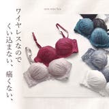 痛くない脇高ブラ ノンワイヤーグローリーレースブラ&ショーツセット | PINK PINK PINK | 詳細画像1