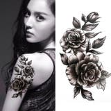 漆黒の薔薇 タトゥーシール モノトーン | Pinky&Refine | 詳細画像7 