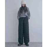 中綿キルトワイドパンツ レディース ロングパンツ | PlusNao | 詳細画像10 